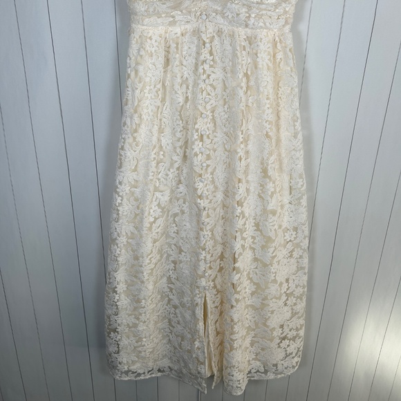 Baltic Born size S Lace maxi dress off white short sleeve v-neck lined bridal - Picture 6 of 16